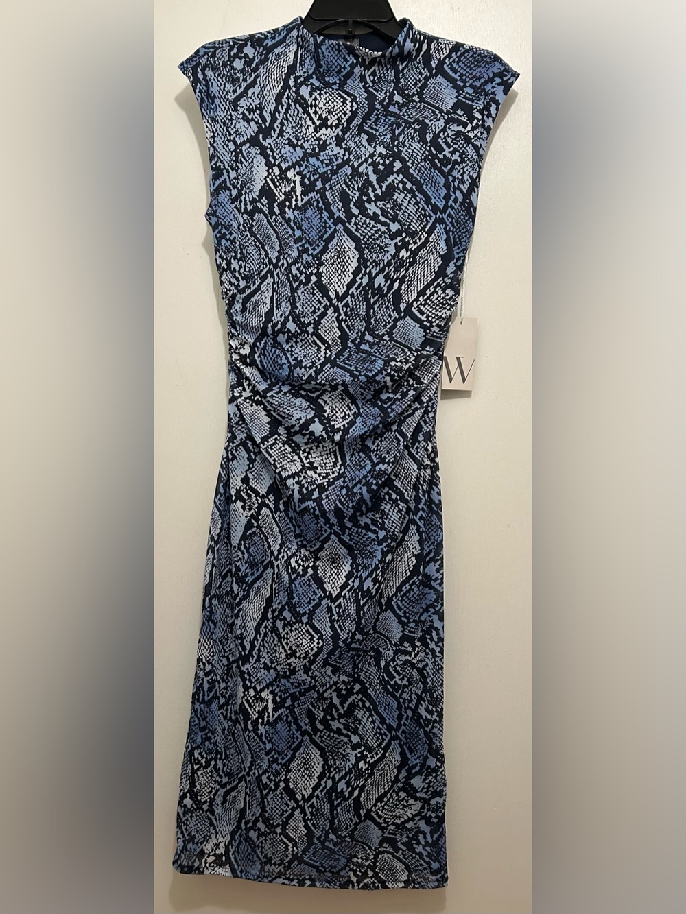 Worthington Blue and Black Snake-Print Dress
